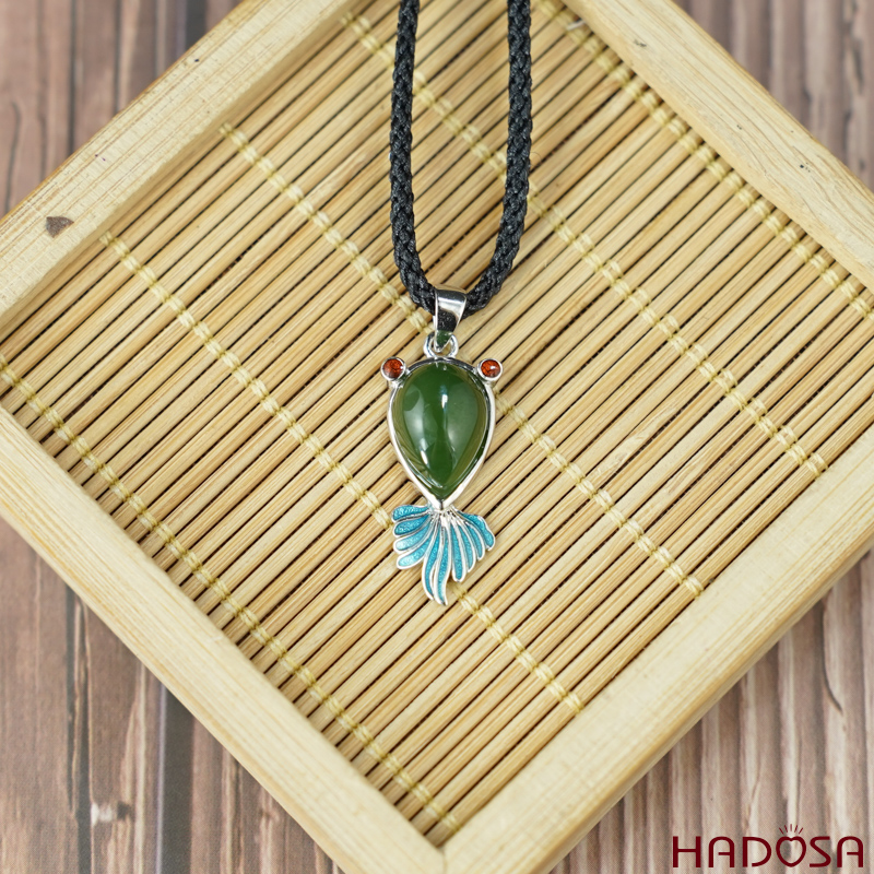 Mặt dây chuyền Ngọc bích 08*12mm bạc 925