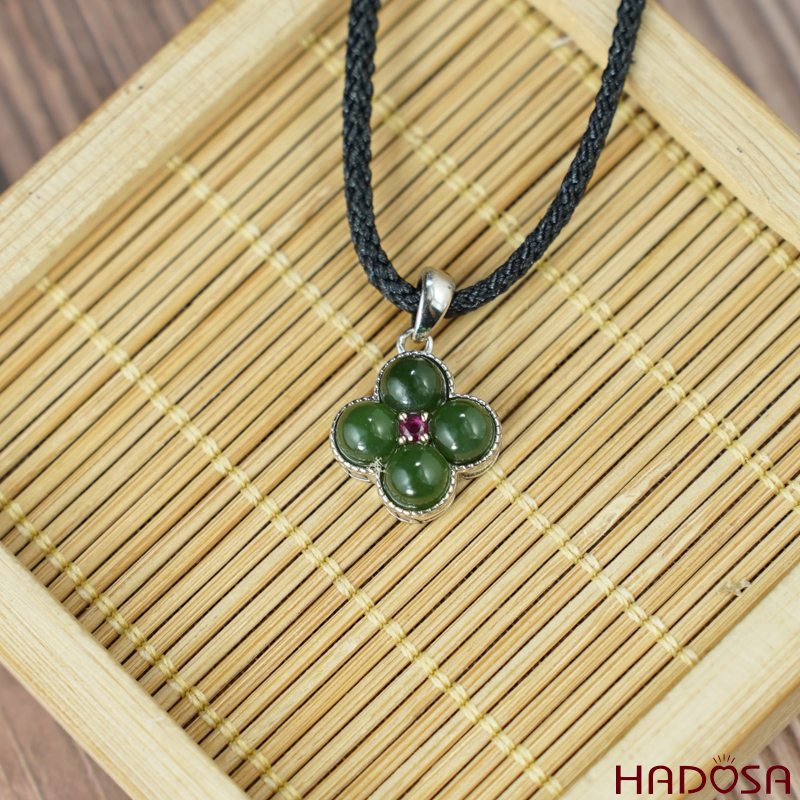 Mặt dây chuyền Ngọc bích 5mm bạc 925