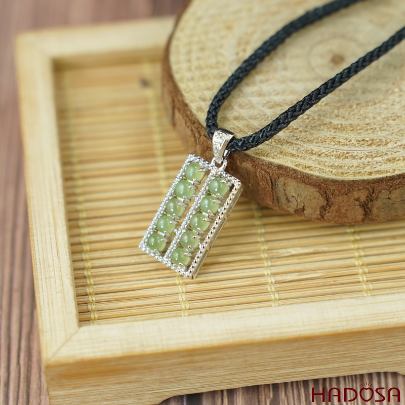 Mặt dây chuyền Ngọc bích 3mm bạc 925