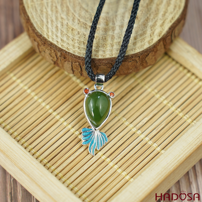 Mặt dây chuyền Ngọc bích 08*12mm bạc 925