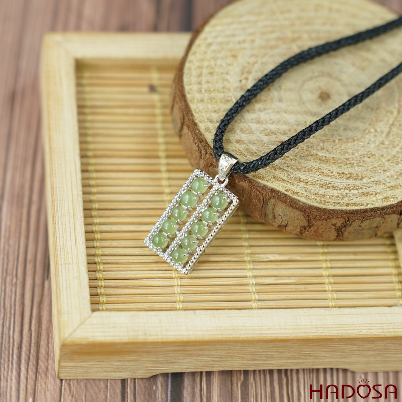 Mặt dây chuyền Ngọc bích 3mm bạc 925