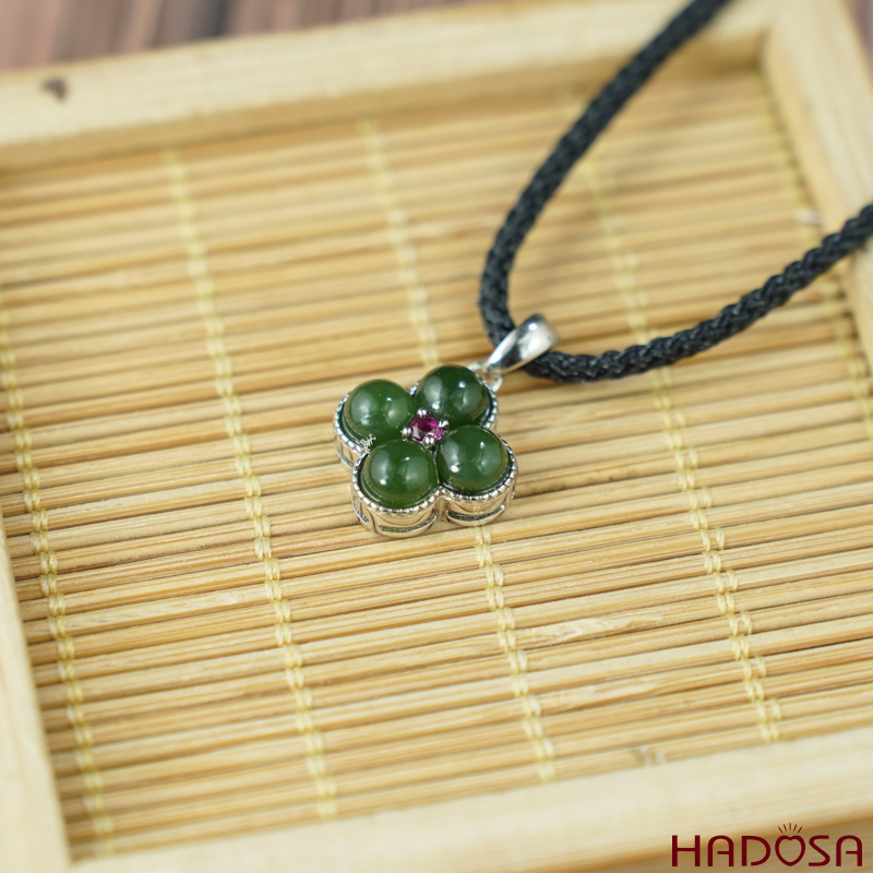 Mặt dây chuyền Ngọc bích 5mm bạc 925