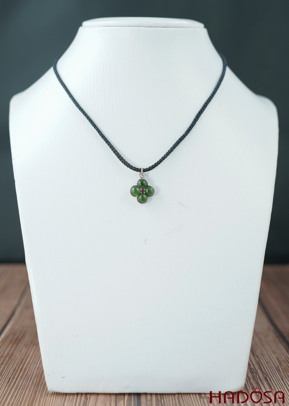 Mặt dây chuyền Ngọc bích 5mm bạc 925