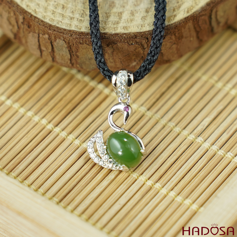 Mặt dây chuyền Ngọc bích 06*08mm bạc 925