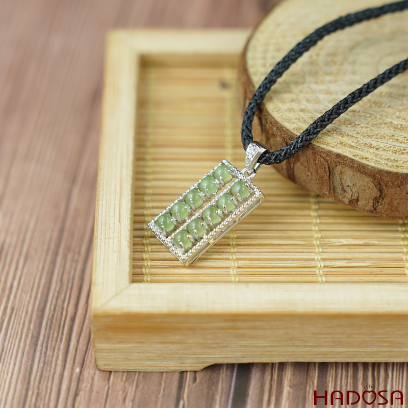 Mặt dây chuyền Ngọc bích 3mm bạc 925