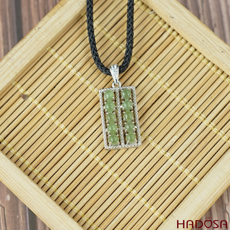 Mặt dây chuyền Ngọc bích 3mm bạc 925