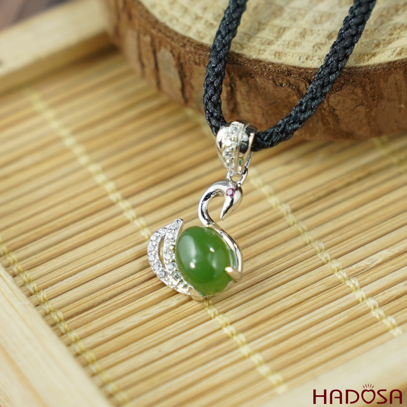 Mặt dây chuyền Ngọc bích 06*08mm bạc 925