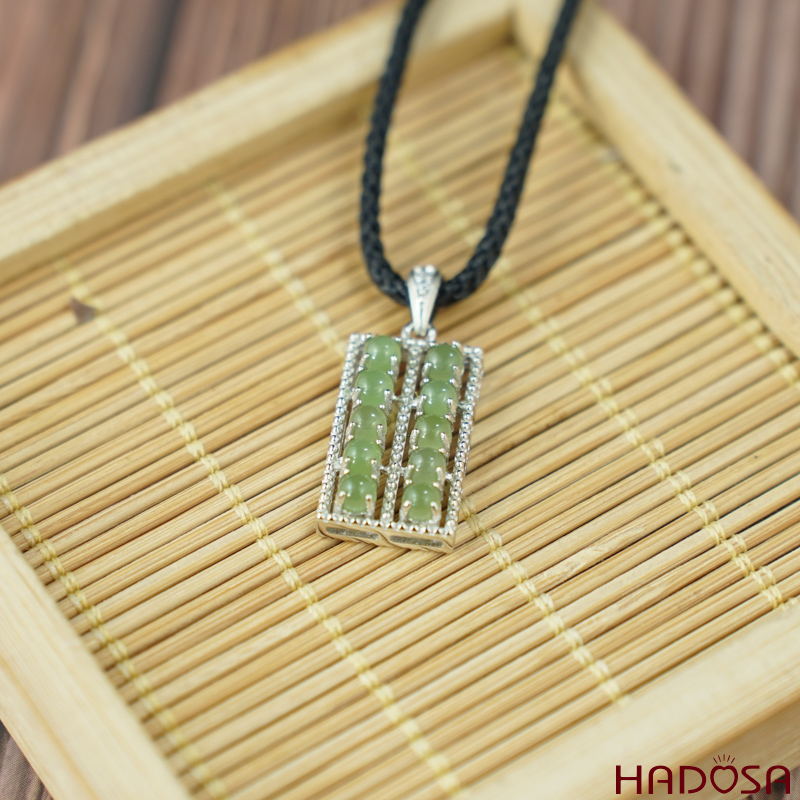 Mặt dây chuyền Ngọc bích 3mm bạc 925