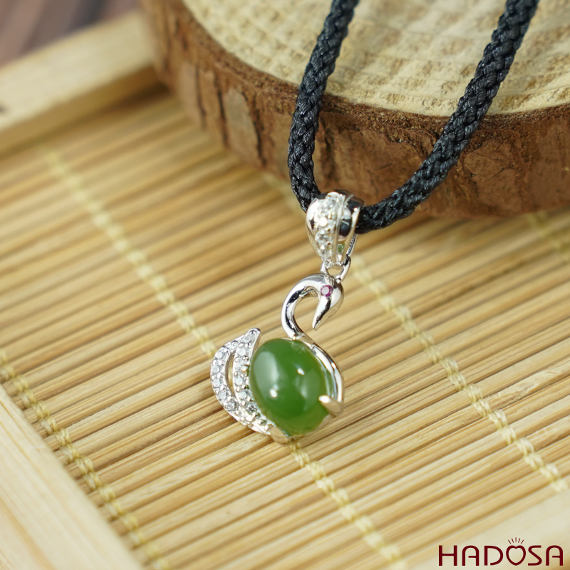 Mặt dây chuyền Ngọc bích 06*08mm bạc 925