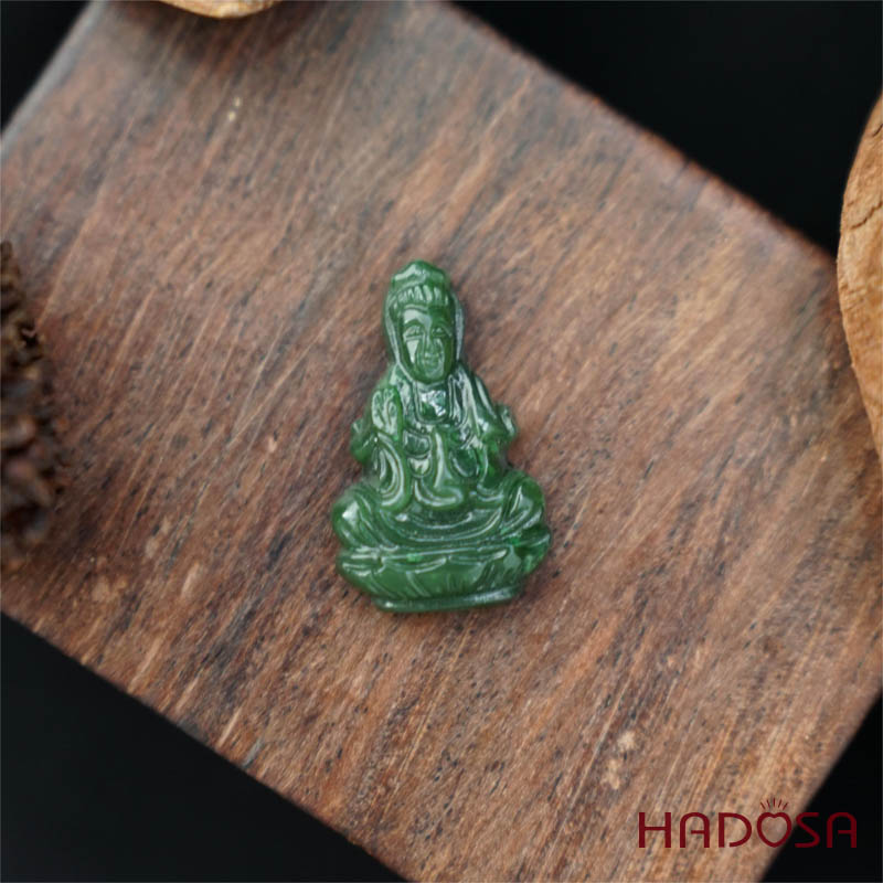 Mặt dây chuyền Ngọc Bích Phật Quan Âm HADOSA