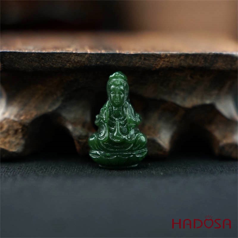 Mặt dây chuyền Ngọc Bích Phật Quan Âm HADOSA