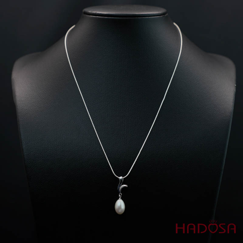 Mặt Ngọc trai hạt gạo bạc 925