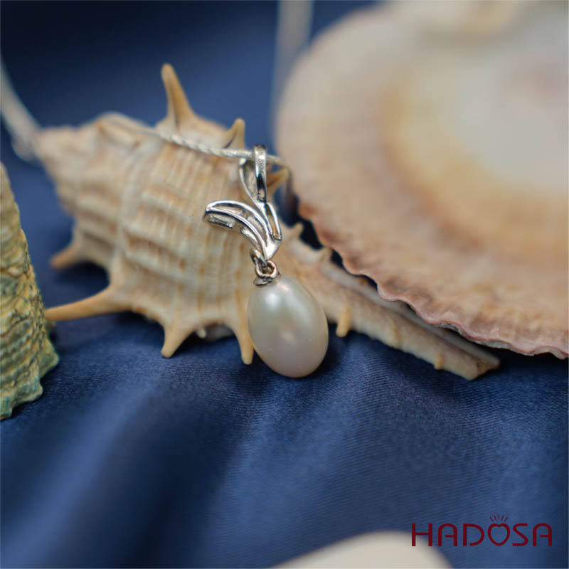 Mặt Ngọc trai hạt gạo bạc 925