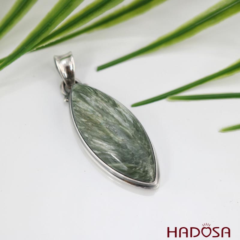 Mặt dây chuyền nữ đá Seraphinite bạc 925 cao cấp Hadosa