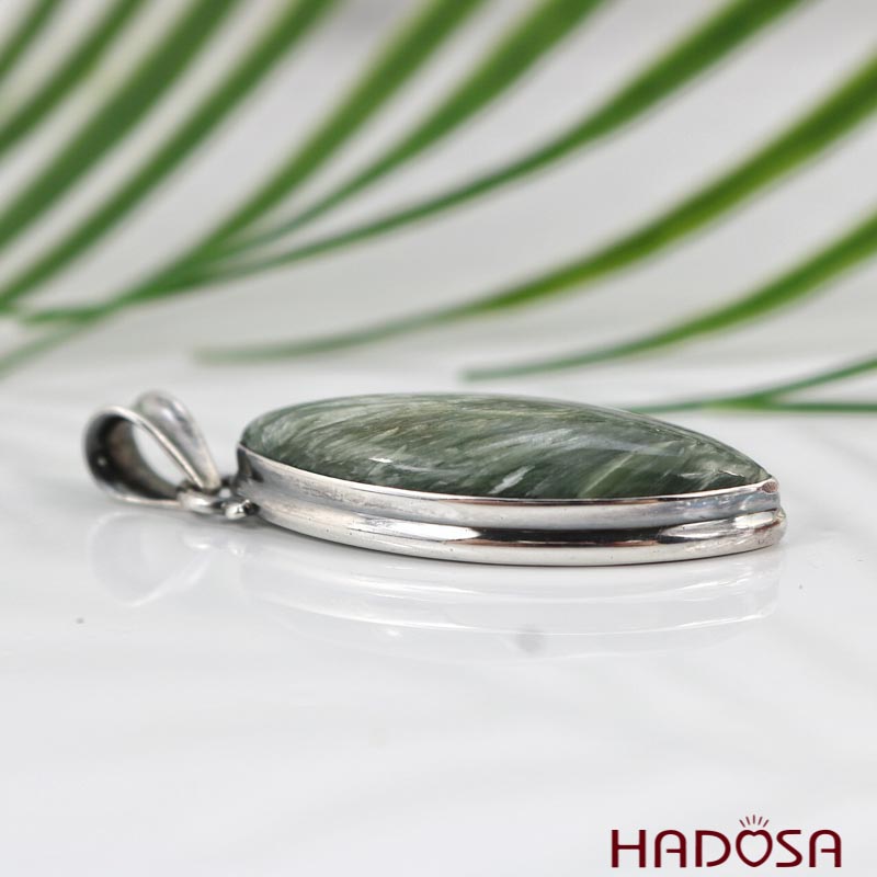 Mặt dây chuyền nữ đá Seraphinite bạc 925 cao cấp Hadosa