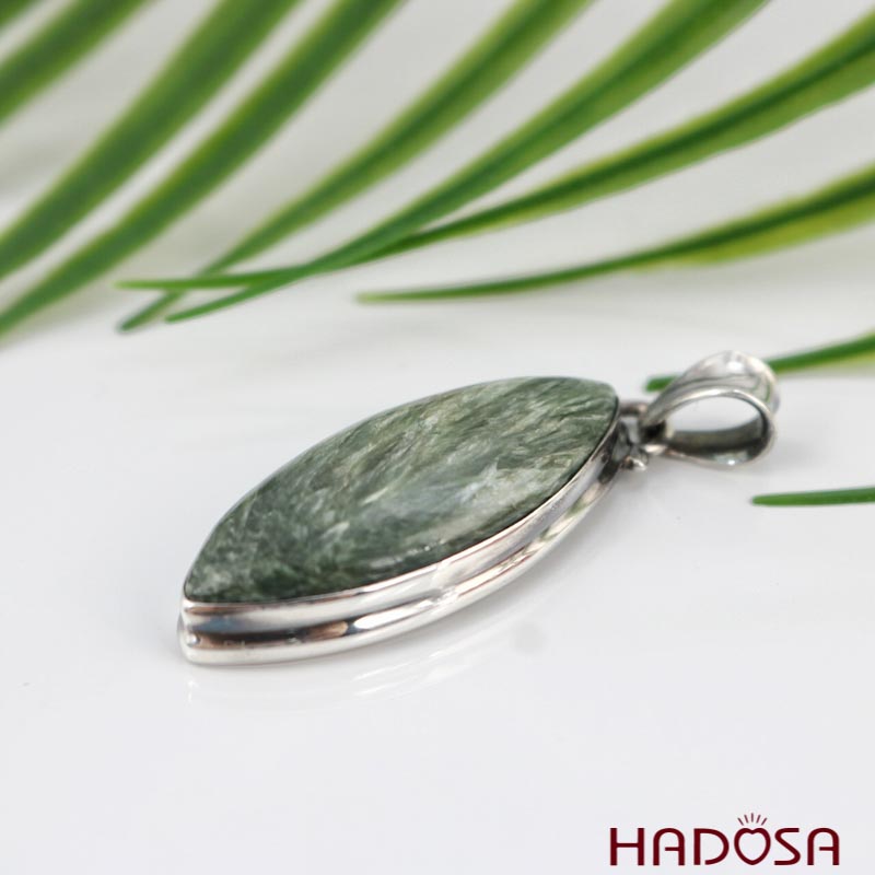 Mặt dây chuyền nữ đá Seraphinite bạc 925 cao cấp Hadosa