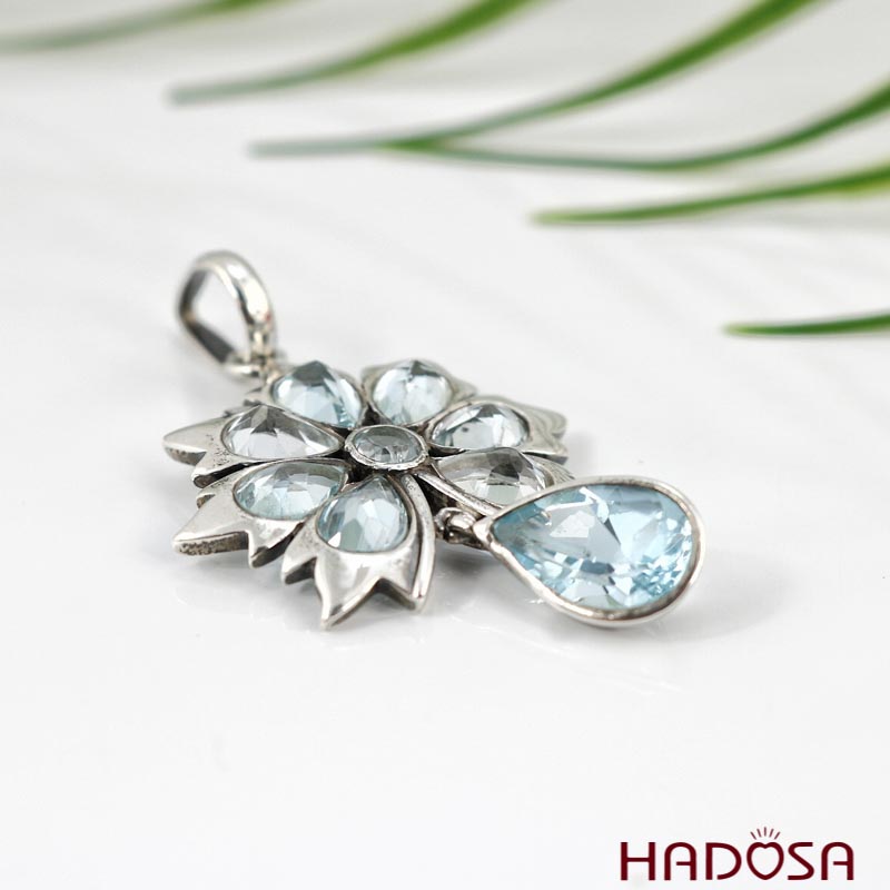 Mặt dây chuyền nữ đá Topaz cao cấp bạc 925