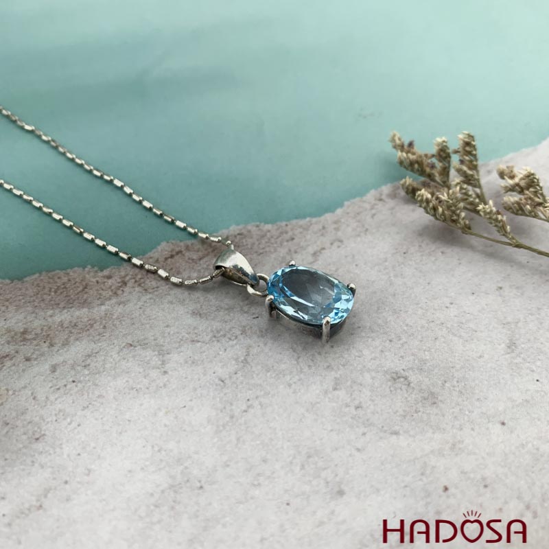 Mặt dây chuyền nữ đá Topaz cao cấp bạc 925