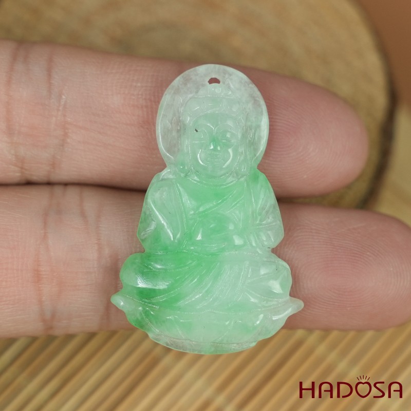 Mặt Cẩm Thạch Phật Tổ trắng lí 33x22x6mm