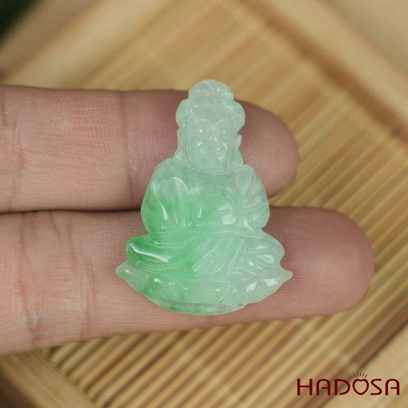 Mặt Cẩm Thạch Phật Tổ trắng lí 30x19x4mm