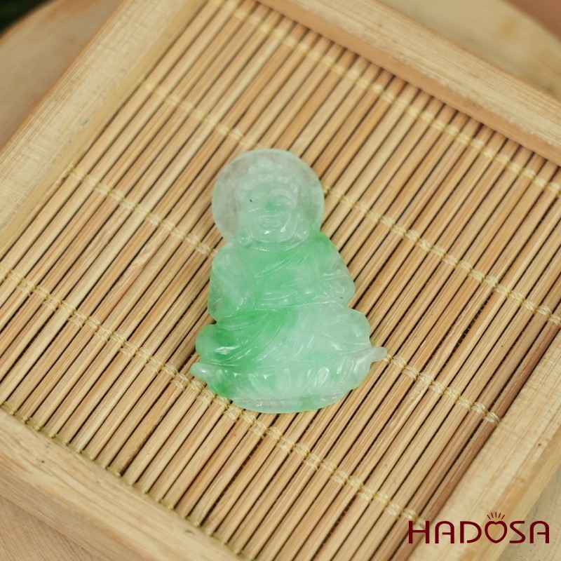 Mặt Cẩm Thạch Phật Tổ trắng lí 33x22x6mm