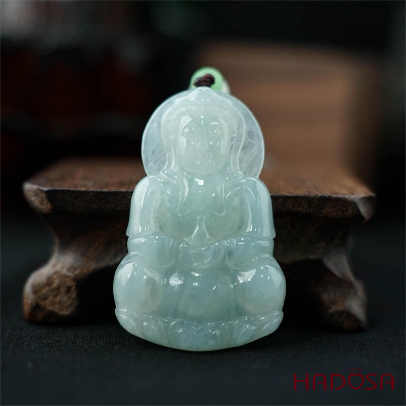 Mặt Phật Quan Âm Ngọc Cẩm Thạch A Nếp Băng