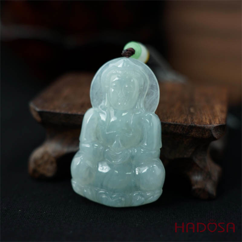 Mặt Phật Quan Âm Ngọc Cẩm Thạch A Nếp Băng