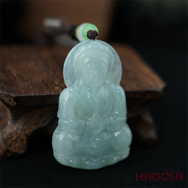 Mặt Phật Quan Âm Ngọc Cẩm Thạch A Nếp Băng