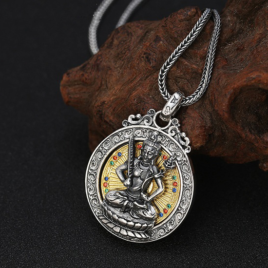 Mặt dây chuyền bạc Thái Hư Không Tạng