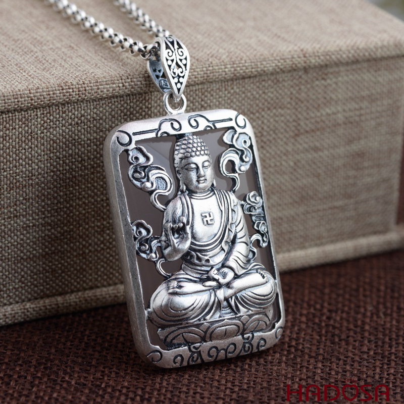 Mặt dây chuyền bạc Thái Phật bản mệnh 12 con giáp