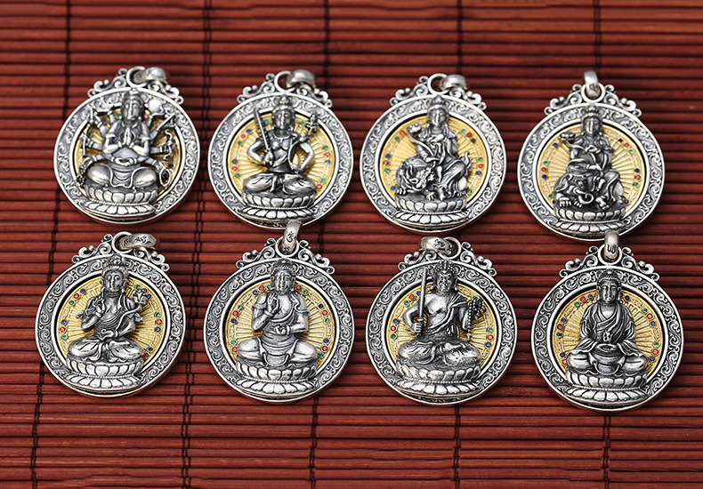 Mặt dây chuyền bạc Thái Hư Không Tạng