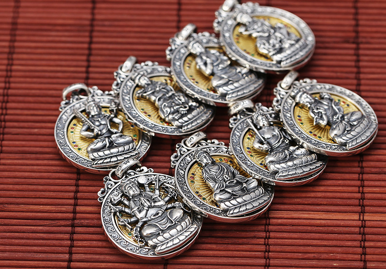 Mặt dây chuyền bạc Thái Hư Không Tạng