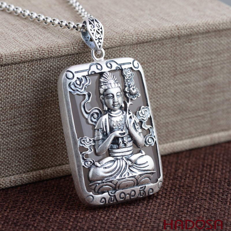 Mặt dây chuyền bạc Thái Phật bản mệnh 12 con giáp