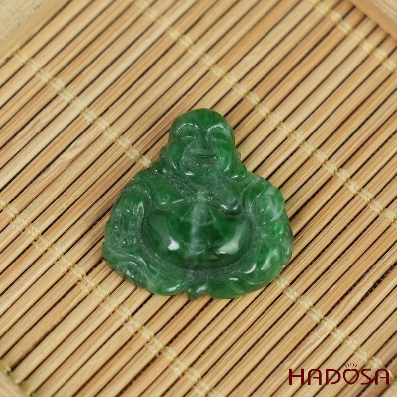 Mặt Di Lặc Cẩm Thạch xanh ngọc đậm 22*23mm