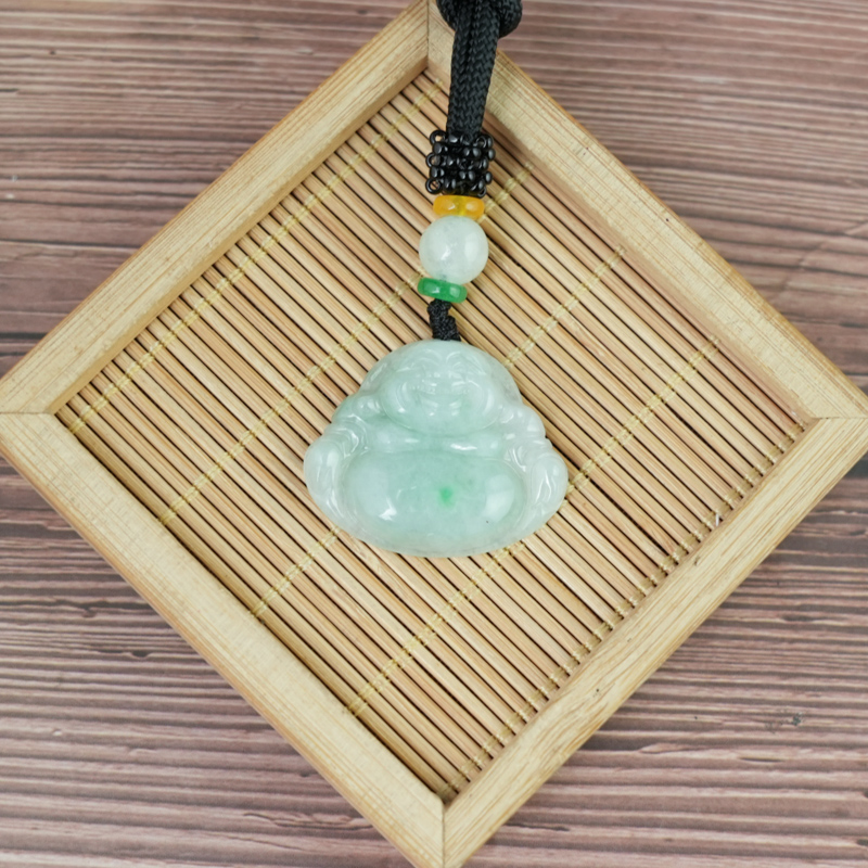 Mặt dây chuyền Phật DI Lặc Cẩm Thạch A Nếp Lý 30x24x6mm