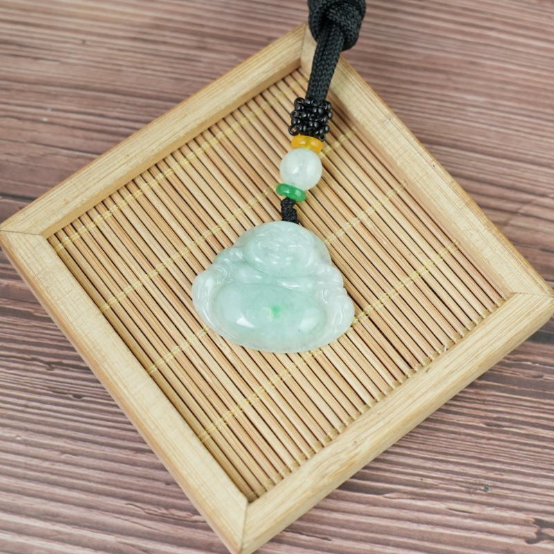 Mặt dây chuyền Phật DI Lặc Cẩm Thạch A Nếp Lý 30x24x6mm