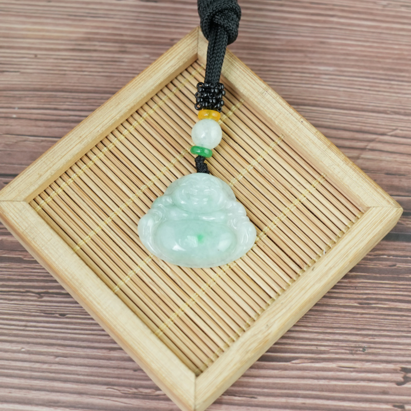 Mặt dây chuyền Phật DI Lặc Cẩm Thạch A Nếp Lý 30x24x6mm