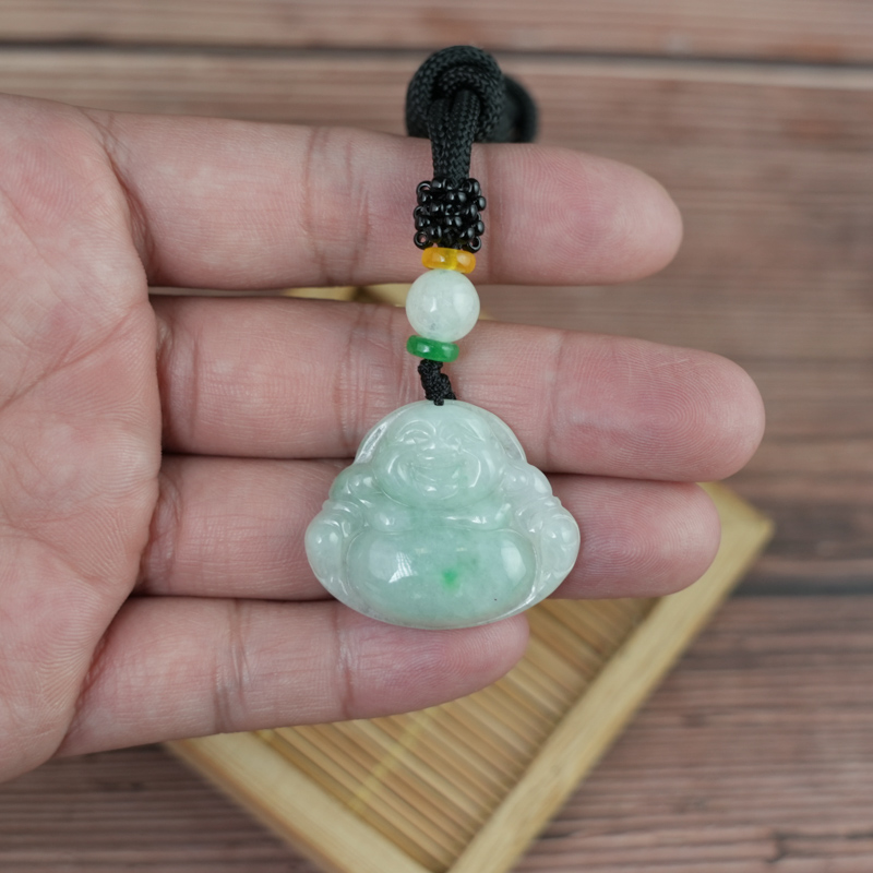 Mặt dây chuyền Phật DI Lặc Cẩm Thạch A Nếp Lý 30x24x6mm