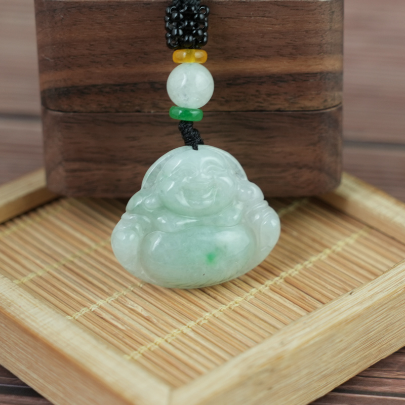 Mặt dây chuyền Phật DI Lặc Cẩm Thạch A Nếp Lý 30x24x6mm