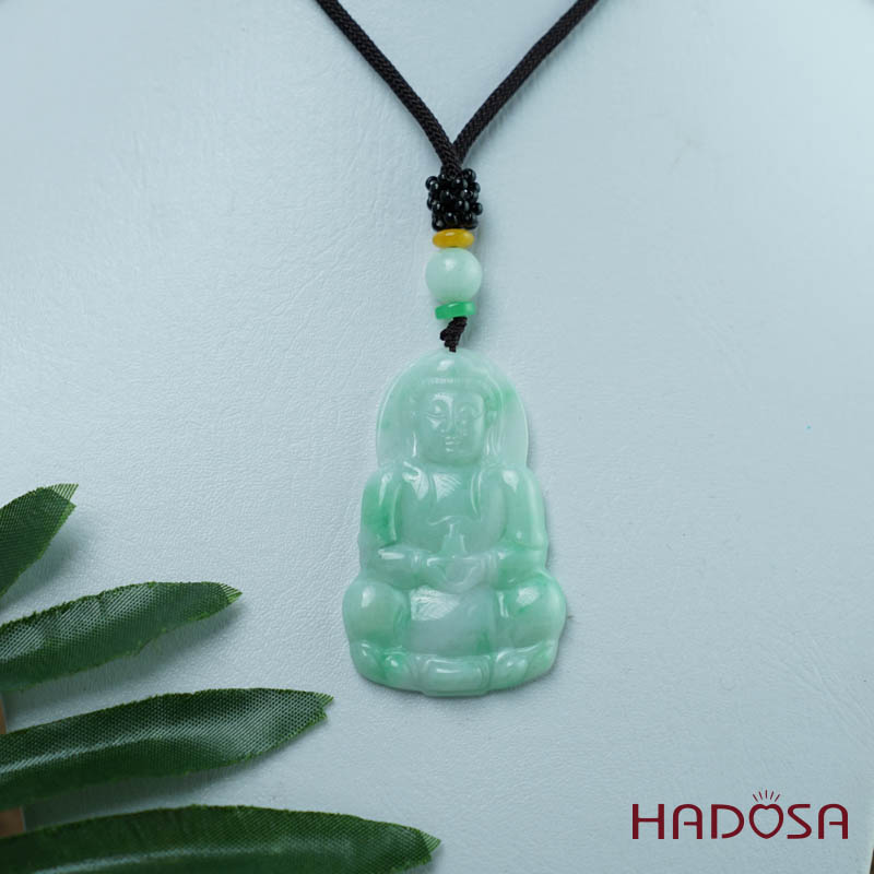 Phật Quan Âm Ngọc Cẩm Thạch A Nếp Chủng 50x32mm