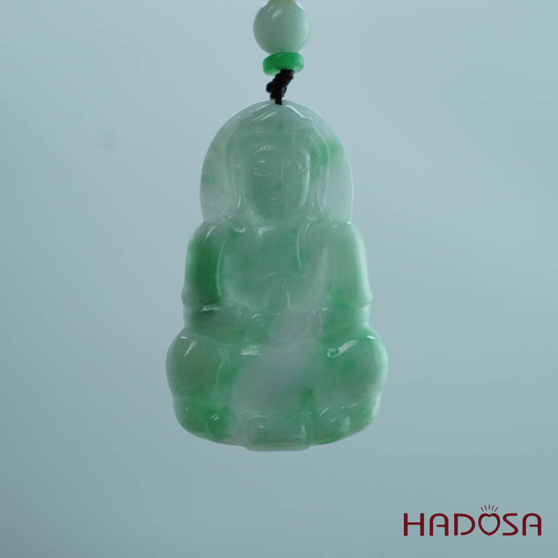 Phật Quan Âm Ngọc Cẩm Thạch A Nếp Chủng 50x32mm