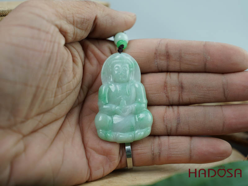 Phật Quan Âm Ngọc Cẩm Thạch A Nếp Chủng 50x32mm