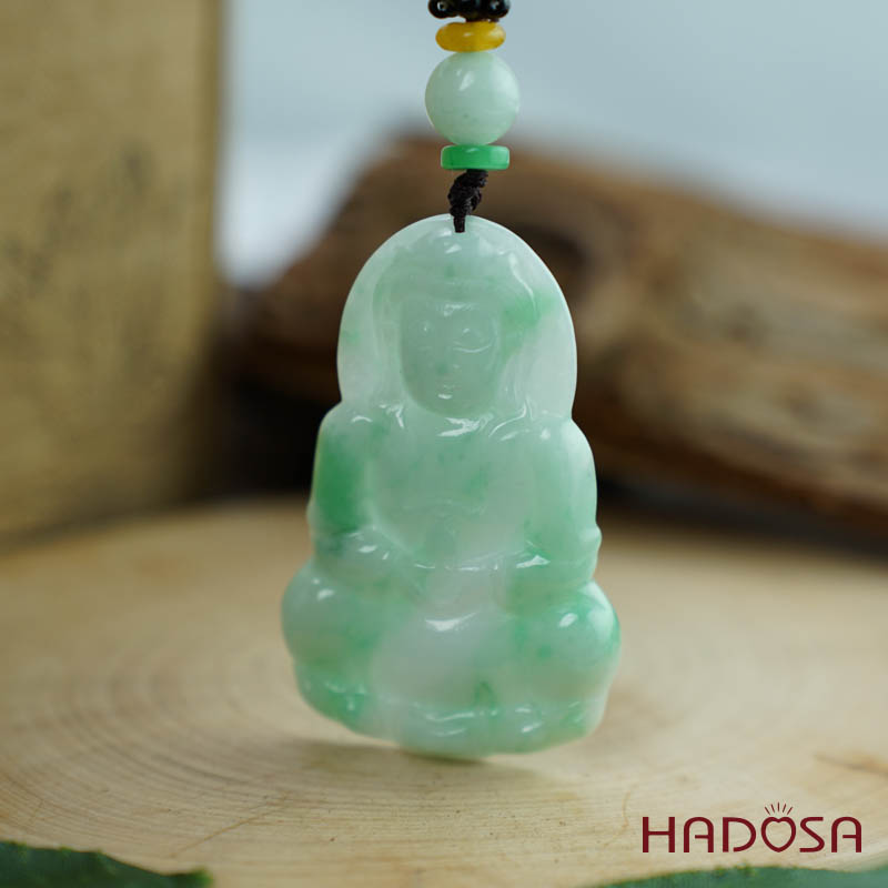 Phật Quan Âm Ngọc Cẩm Thạch A Nếp Chủng 50x32mm