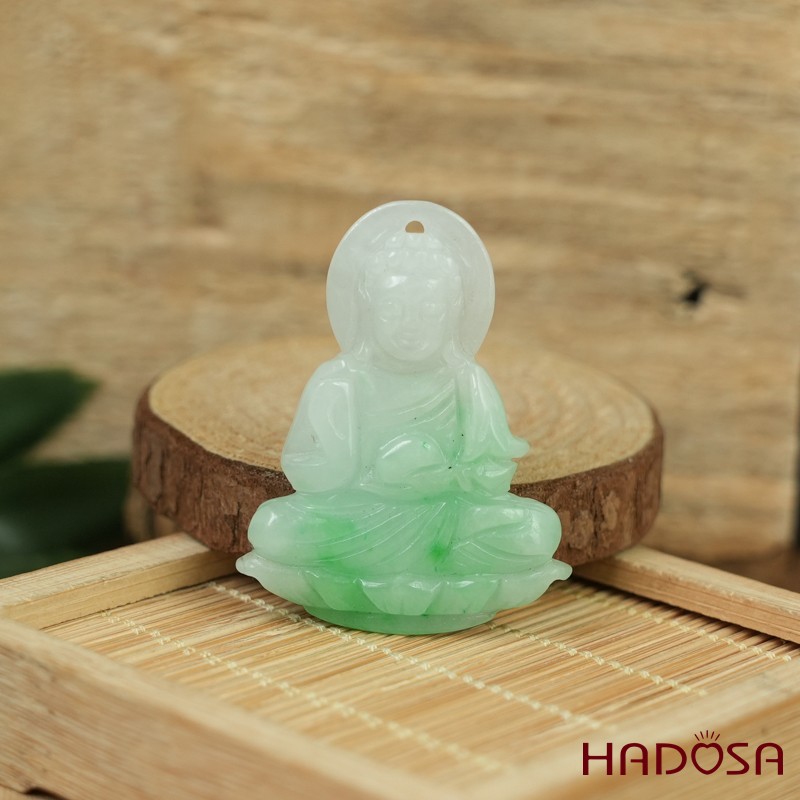 Mặt Cẩm Thạch Phật Tổ trắng lí 44x31x6mm