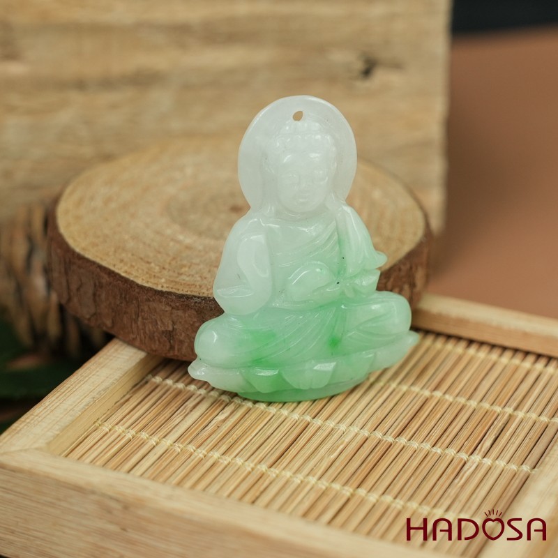 Mặt Cẩm Thạch Phật Tổ trắng lí 44x31x6mm