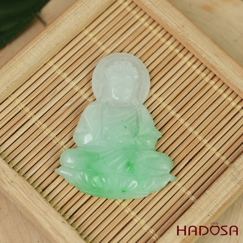 Mặt Cẩm Thạch Phật Tổ trắng lí 44x31x6mm