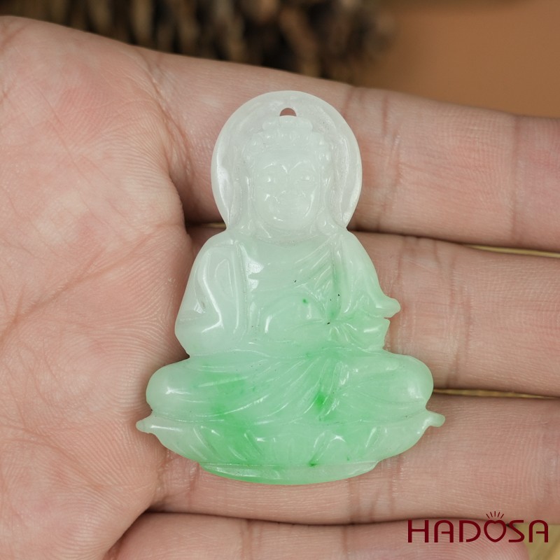 Mặt Cẩm Thạch Phật Tổ trắng lí 44x31x6mm