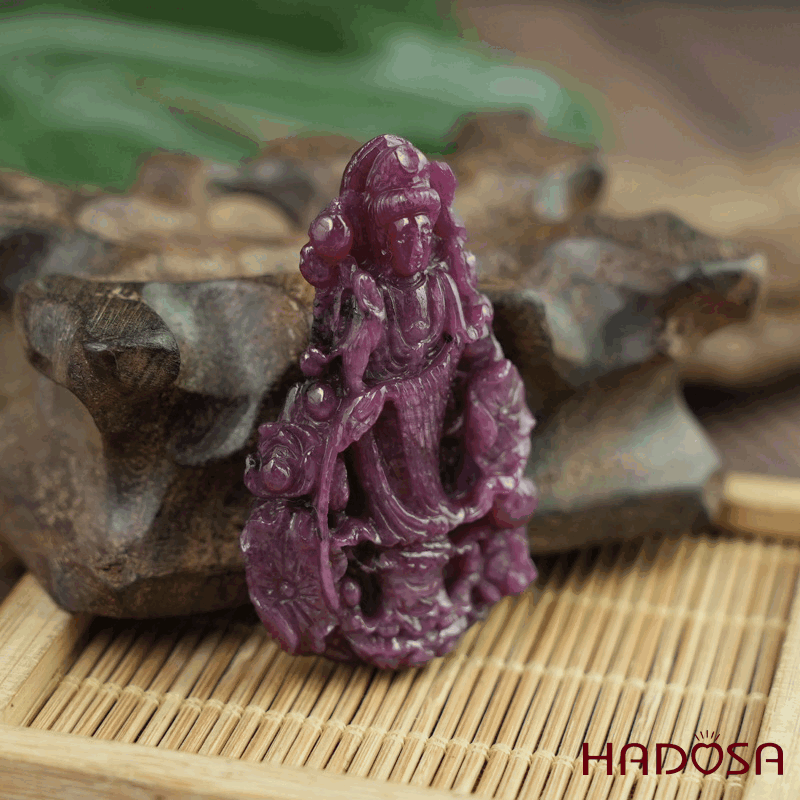Phật Quan Âm Ruby Nam Phi 28x48x8mm