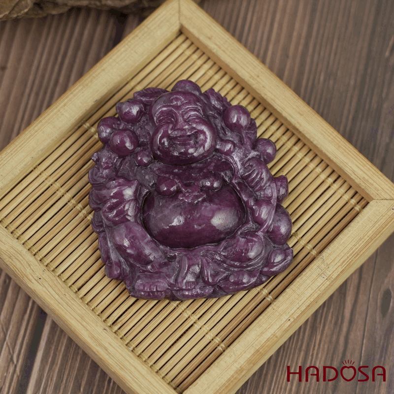 Phật Di Lặc Hỉ Tài Ruby Nam Phi 45x50x12mm
