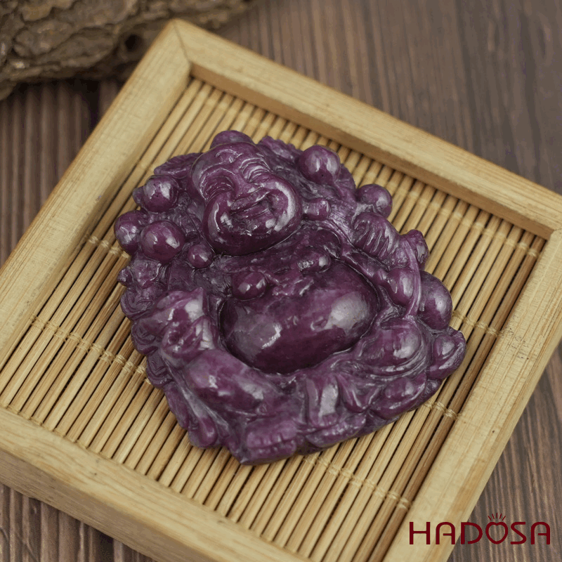 Phật Di Lặc Hỉ Tài Ruby Nam Phi 45x50x12mm